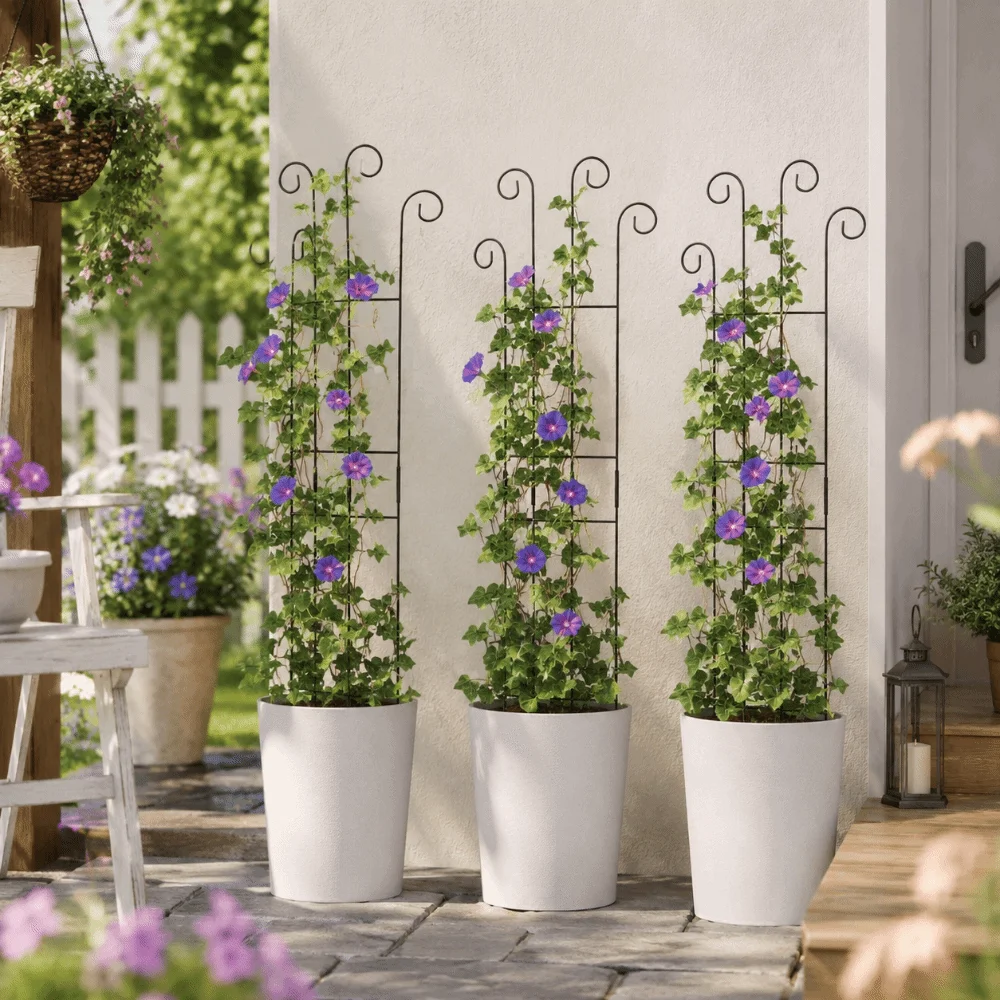 Decorative Garden Plant Trellis Iron Hollow Out Plant Support Rack Bonsai Bracket Flowers Vine Metal Plant Trellis Frame