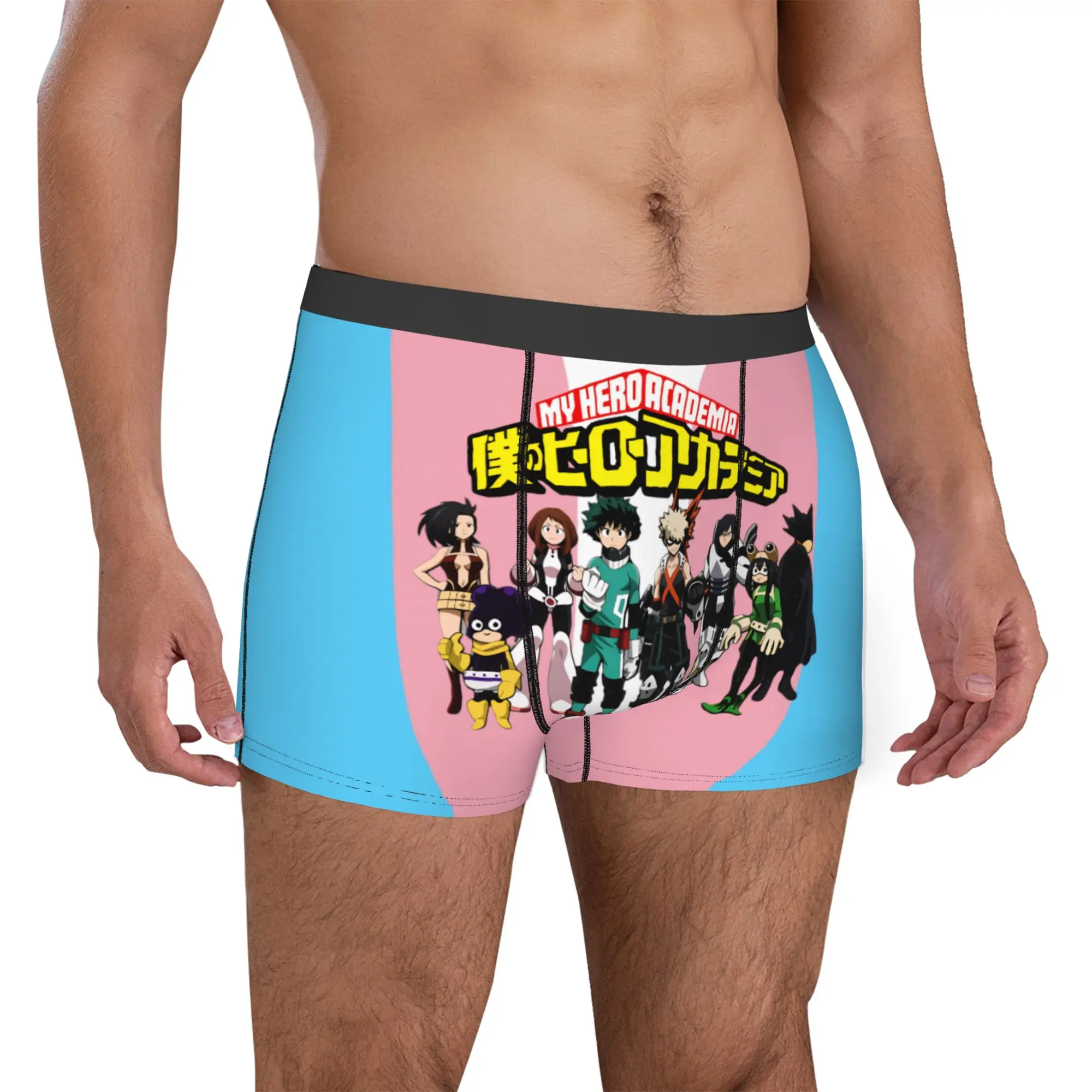 My Hero Academia Trans Pride Flag Drip Boxer Shorts For Homme Lesbian LGBT Gay Pride Underwear Panties Briefs Stretch Underpants view 3