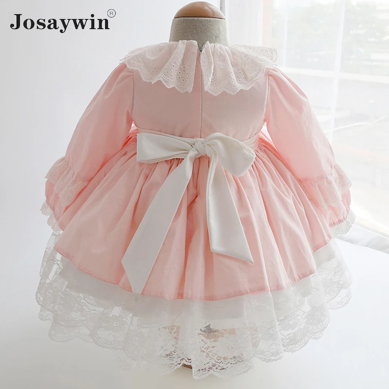 Spring Autumn Children Dress Original Baby Girl Lolita Dress Girls Spanish Vintage Pink Kids Wedding Dresses Vestidos Costume