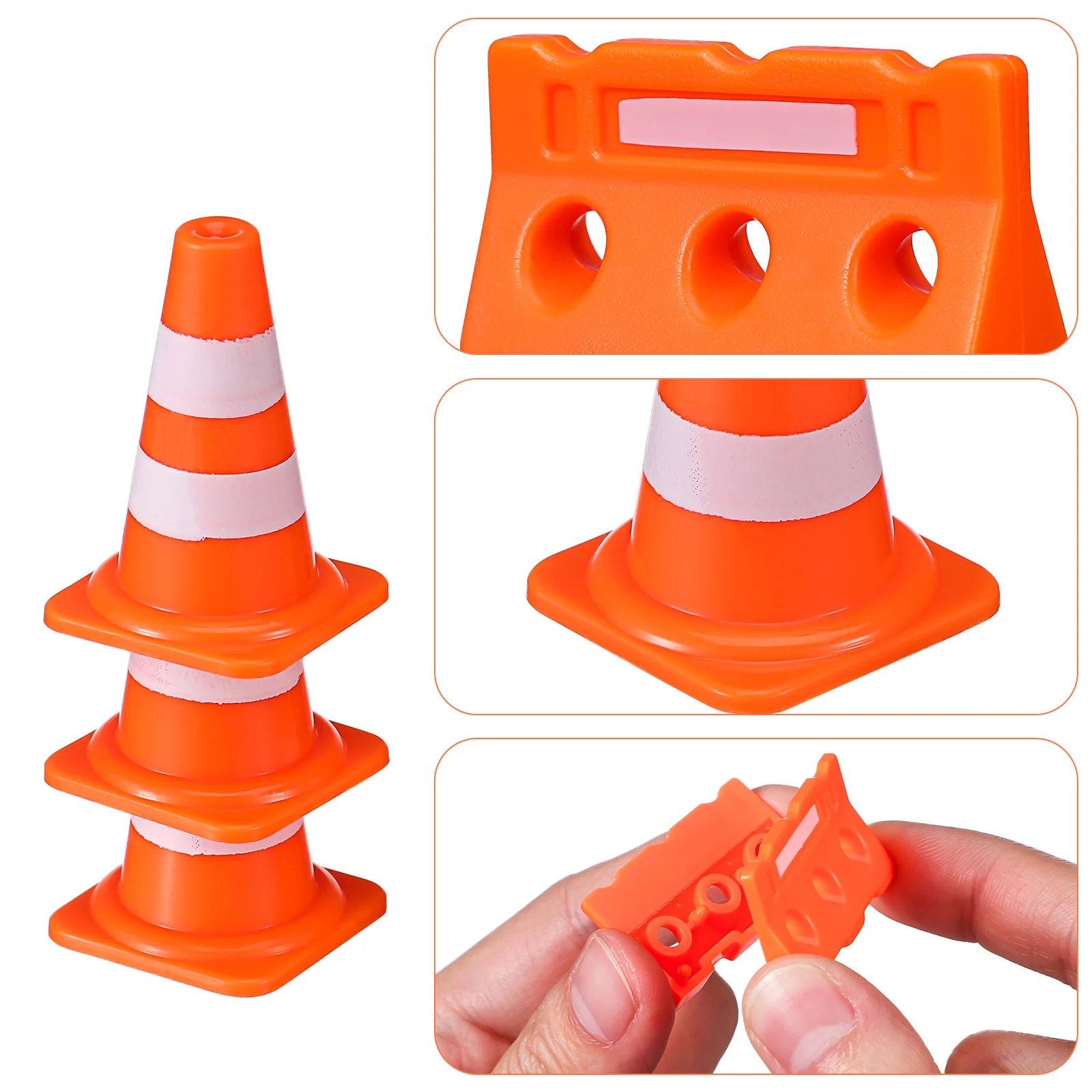 24 Pcs The Fence Parking Lot Road Signs and Roadblocks Child Kids Toys Barn Plastic Traffic For Children Educational Plaything