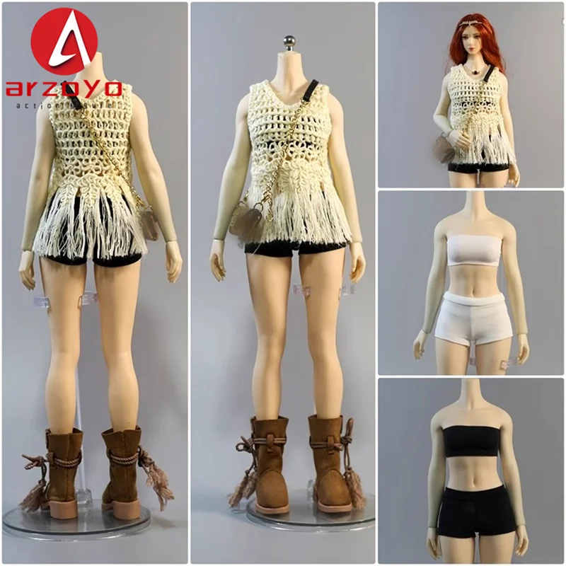 

HAILI TOYS HF009 1/6 Bohemian Style Girl Vest Shorts Boots Clothing set Model Accessories 12'' Female Soldier Action Figure Body