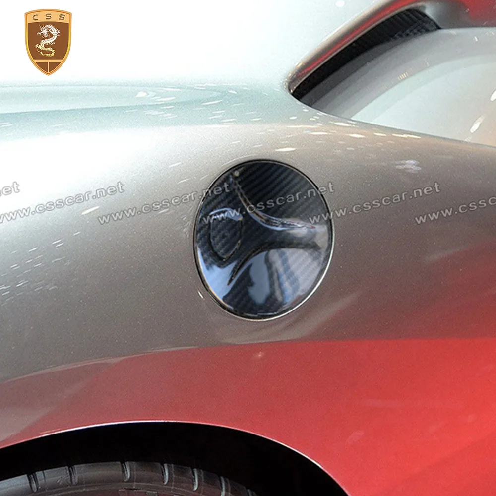 Car Fuel Tank Cap Cover Case Housing Sticker For Ferrari 488 Capristo Style Dry Carbon Fiber Fuel Tank Air Cap Trim