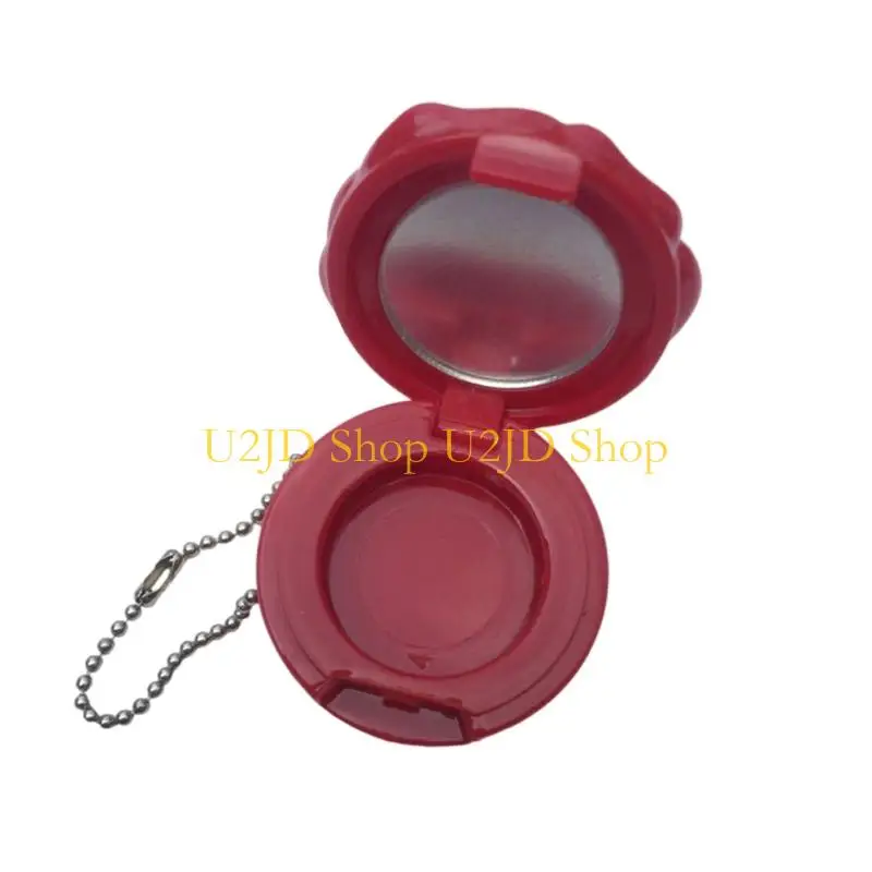 U2JD 10 -stcs Rose Design Mirror Lipstick Holder Compacte reisgrootte Cosmetische opslagcase voor lipgloss valentijnen aanwezig