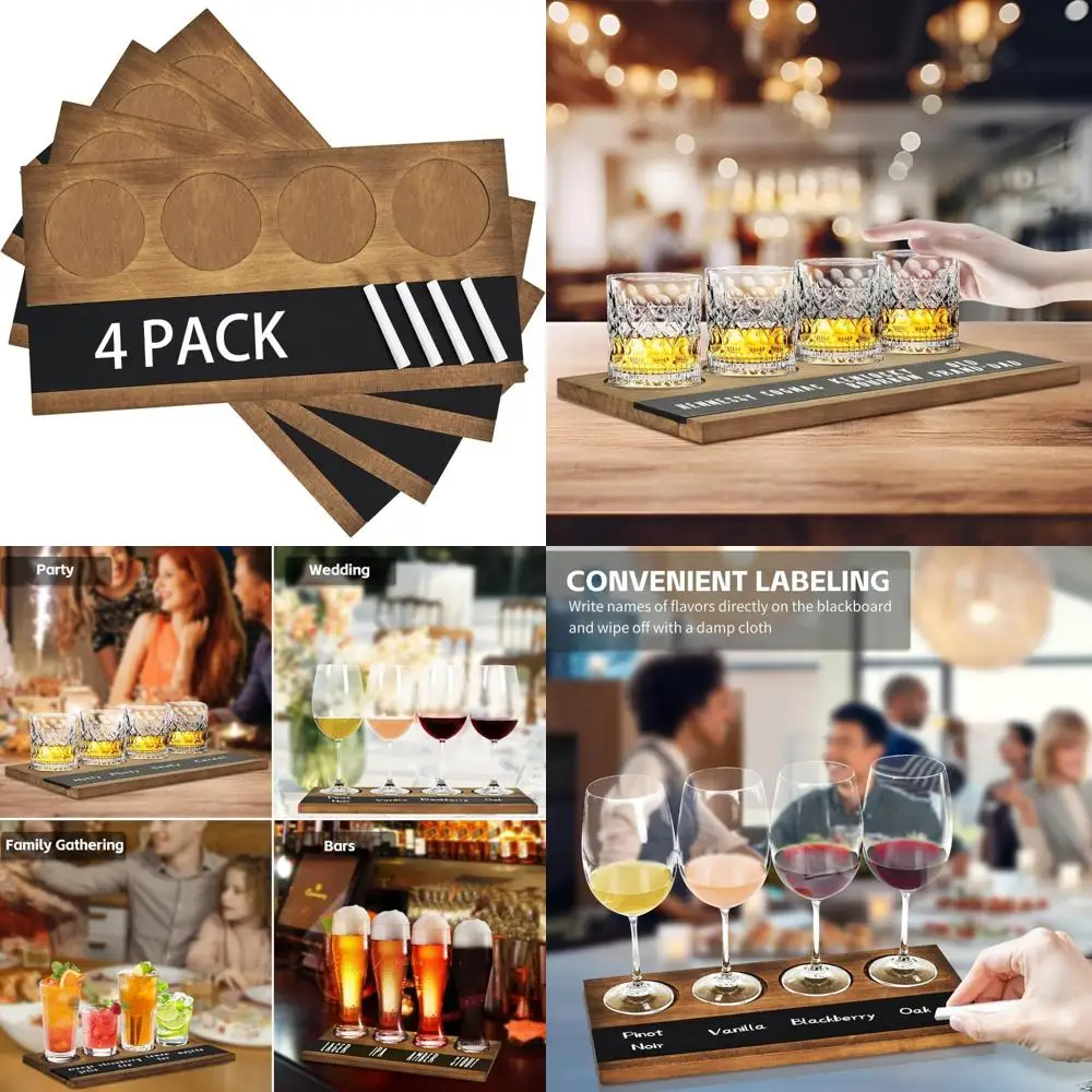 

Wine and Whiskey Tasting Set, Wooden Flight Kit for Beer, Cocktails, and Champagne, Ideal for Coffee and Beverage Tastings