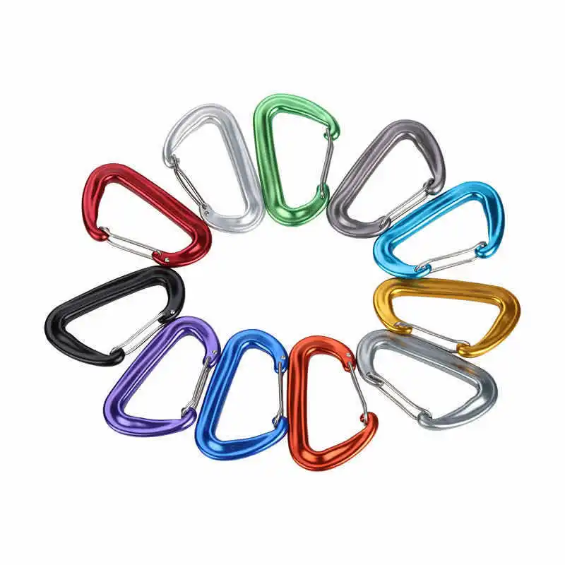 16kN Small Carabiner D-type Mountaineering Buckle Hook Outdoor Accessory Aluminum Clips for Hammock Camping Hiking Key Chain