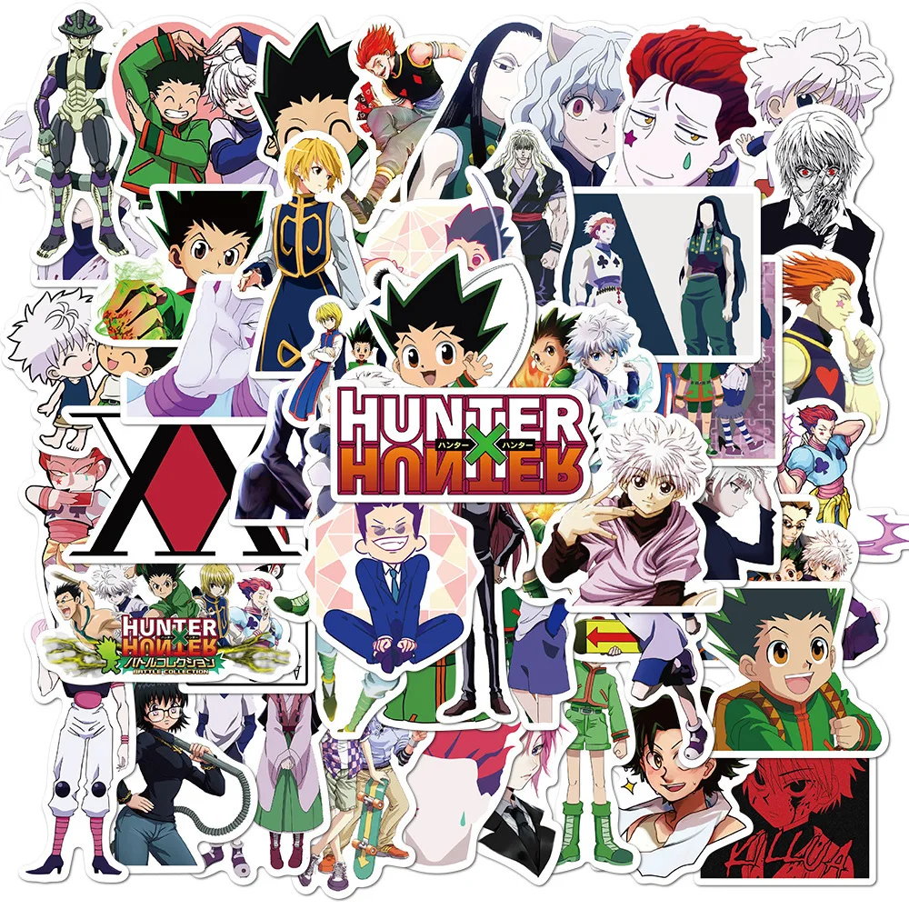 50 Stück Hunter X Hunter Anime-Aufkleber, niedliche DIY-Dekoration, wasserfeste Aufkleber-Packung, Laptop-Haut, Kawaii-Verpackung, Handyhülle