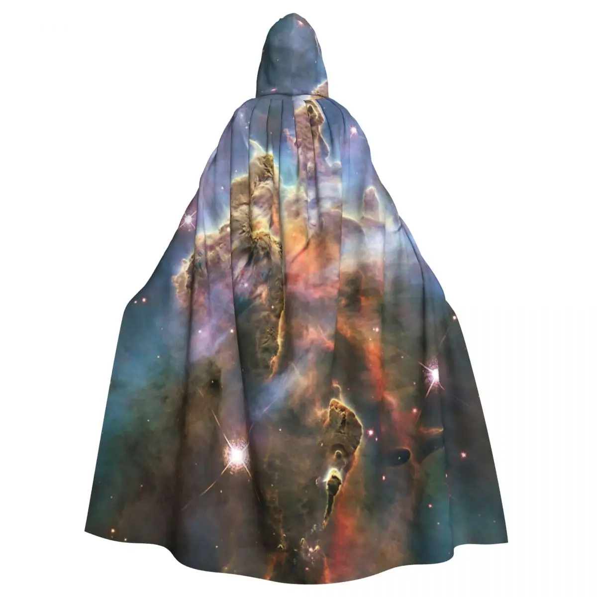 Mystic Mountain Nebula Hooded Cloak Halloween Party Cosplay Woman Men Adult Long Witchcraft Robe Hood