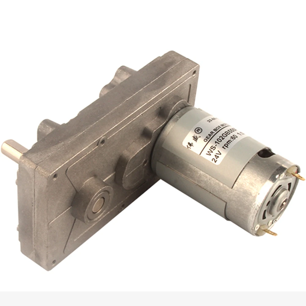 555 DC Gear Reduction Motor 12V 24V For Game Console Vending Machine Right Angle Metal Gear High-Precision Reducer 5-160RPM