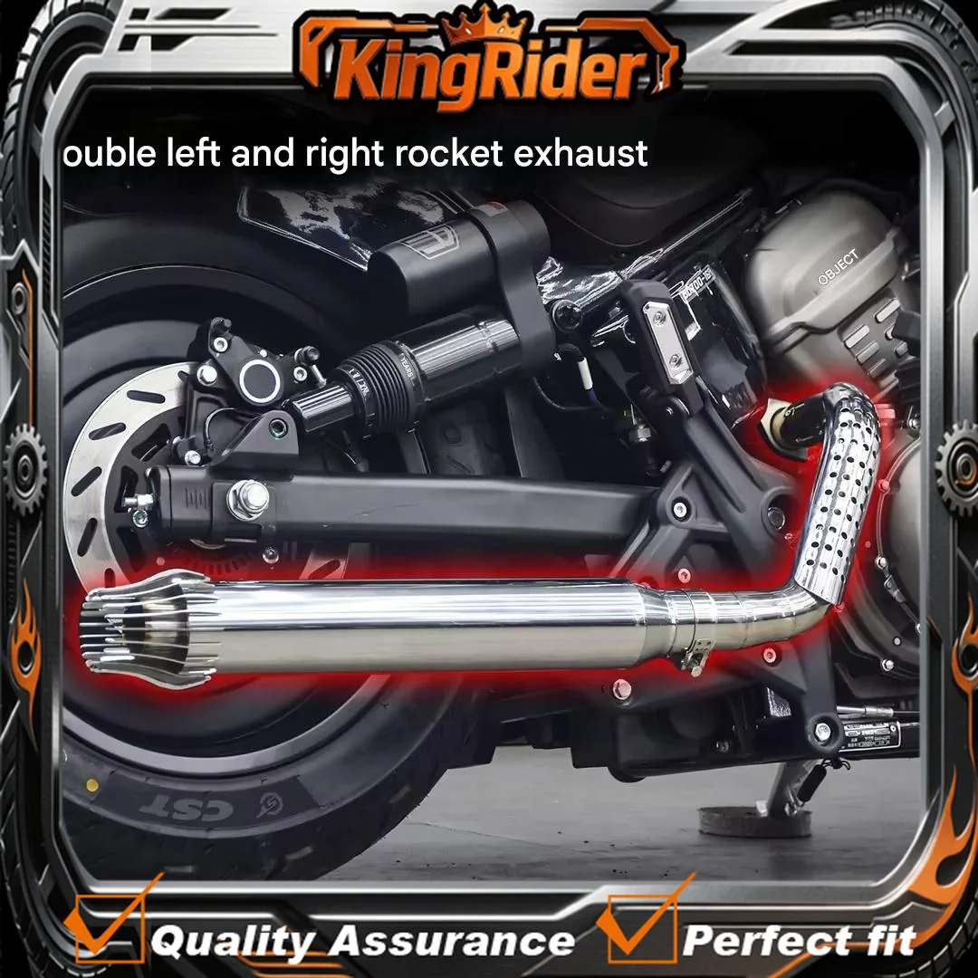 【Supreme quality】For BENDA ROCK 707 Full System Dual Outlet Exhaust Muffler Deep & Thick Sound Motorcycle Modified Accessories