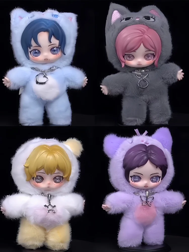 Original PopMart Aespa Fluffy Friends Serie Blindbox Weiche Puppe Schlüsselanhänger KPOP Idol Merch Niedliche Schreibtischdekoration Geschenk für Fans Spielzeug – Detail 1