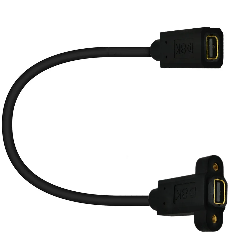 Mini DisplayPort hembra enchufe montaje en Panel a Mini DisplayPort Cable de extensión hembra Mini DP 1,4 V 8K/60Hz 4K/144Hz 0,3 m 30cm