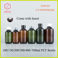 10/20/50pcs Empty PET Refillable Bottle With Screw Lid Insert 100ml 150ml 200ml Plastic Lotion Bottle 300ml 400ml 500ml XD32301