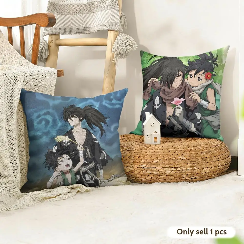 Anime The Legend Of Dororo And Hyakkimaru Cushion Cover Organic Linen Square Pillow Case Durable Non-Allergenic And Kind To Skin