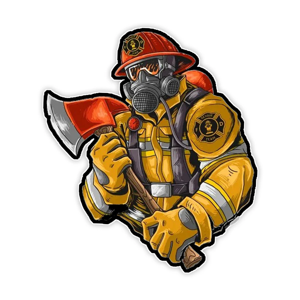 

Наклейка на АвтоАвтомобиль Пожарный Firefighter Waterproof Car Sticker Decal for Bumper,Window,L