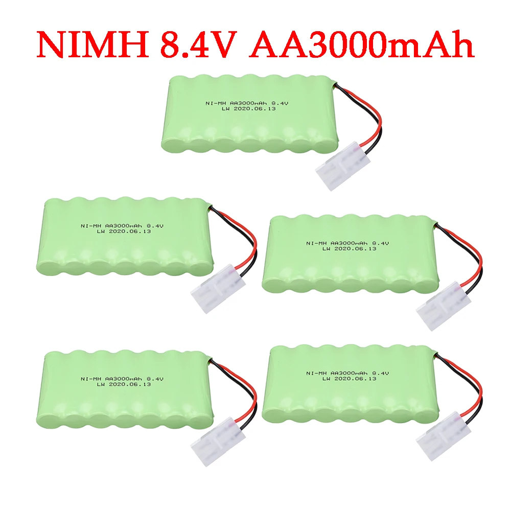 Bateria NiMH para Carros RC, Caminhões RC, Tanques RC, Trem, Barcos, Robôs, Armas Brinquedos, Modelo Ni-MH AA, 8.4V, 3000mAh