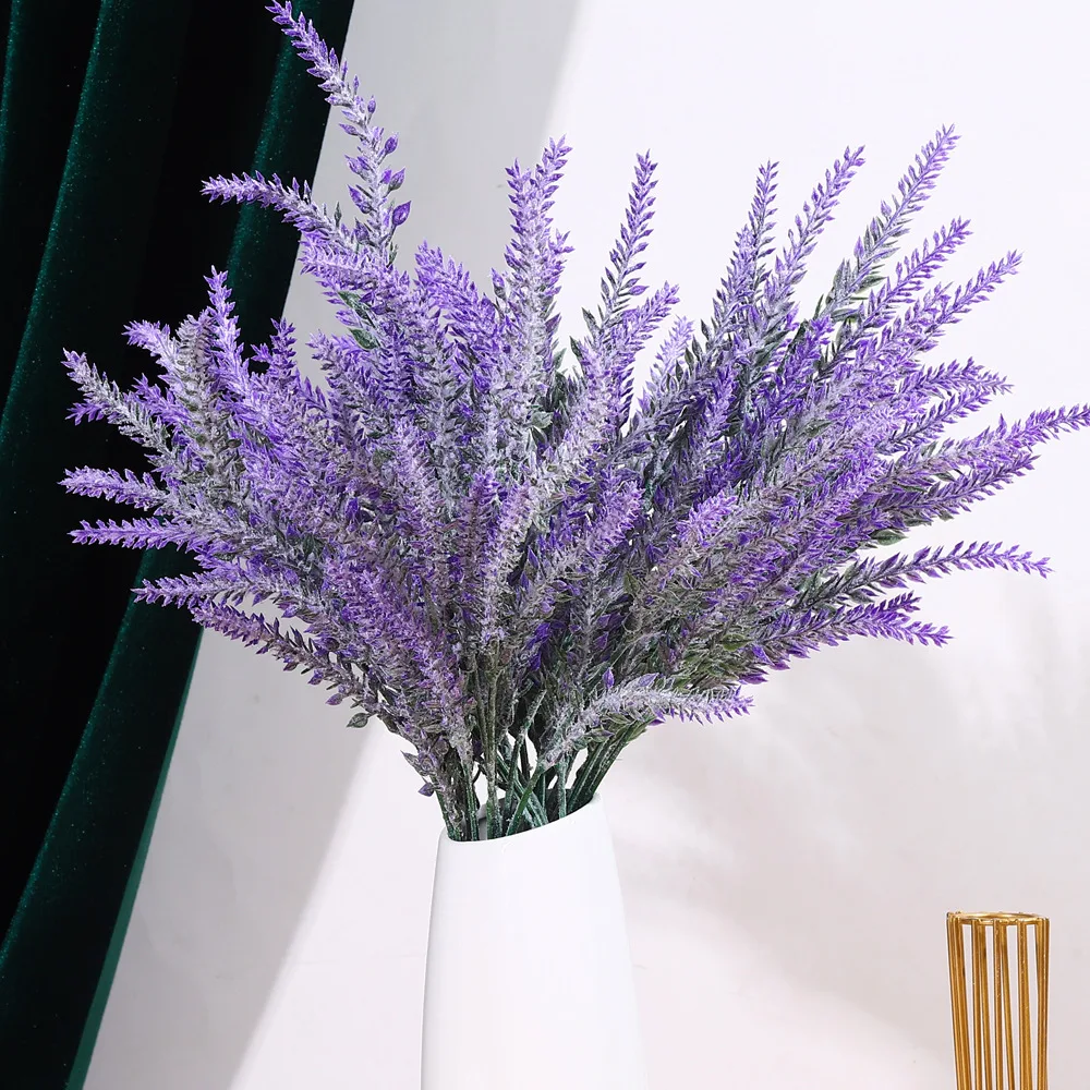 4 Stück künstliche Lavendelblüten, gefälschte lila Lavendelbüsche für Zuhause, Vase, Dekoration, Garten, Veranda, Tischdekoration