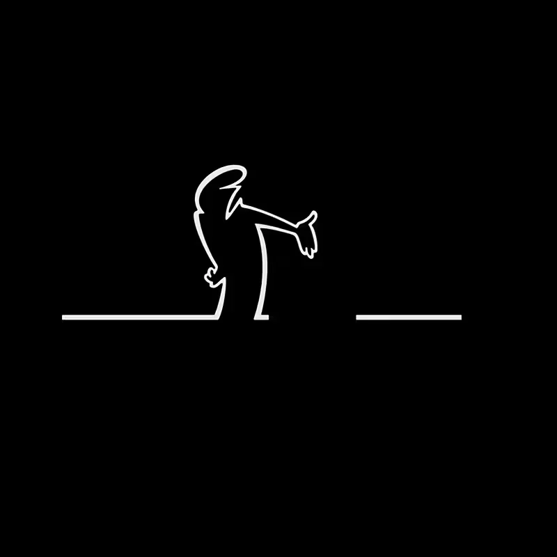 La Linea Minimalist Line Art Car Sticker - Durable Vinyl Bumper & Window Decal with Playful Cartoon Character Design, Weather-Re