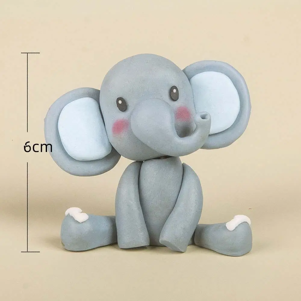 

3D Jungle Animals Cake Toppers Cute Soft Lion Monkey Cake Topper Elephant Giraffe Animal Theme Cake Decoration