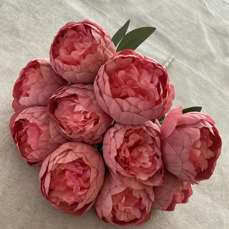 10 Köpfe große Knospe Seide Pfingstrose künstliche Blume Pfingstrose Brautstrauß Outdoor Hochzeit Dekor Home gefälschte Blume Valentinstag Geschenk – Detail 13