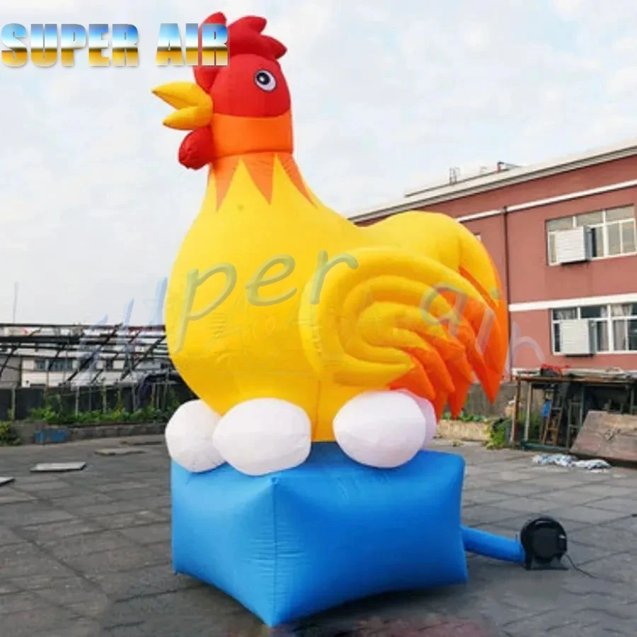 New design advertising decoration 8m height inflatable chicken blown up hen brooding eggs model inflatable animal
