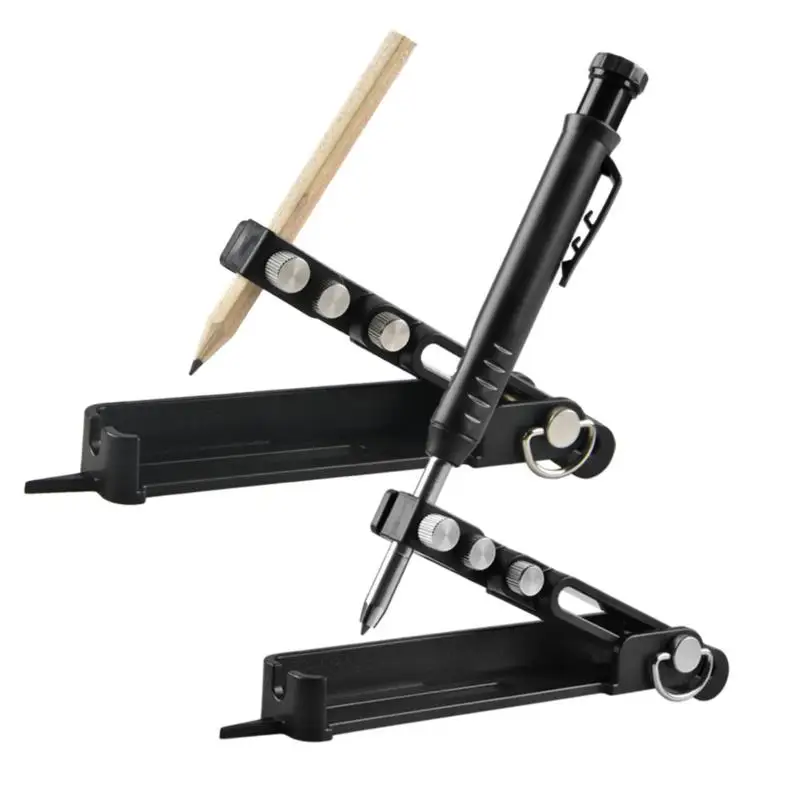 Multi-função ferramenta de escrita perfil ajustável régua de escrita buraco profundo lápis contorno ferramenta calibre diy carpintaria bússola ferramenta