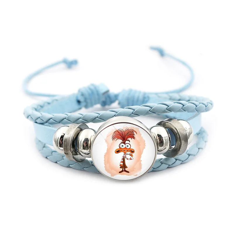 12Styles Disney Inside Out 2 Bracelet Blue Ladies\' Jewelry Gifts Knitted Leather Jewelry Accessories Fashion Jewelry Bracelets