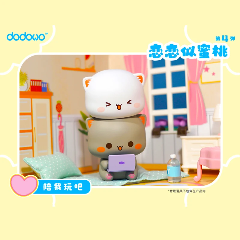 Mitao Cat Love Is Like A Peach Series 4 Blind Box Original Action Figure Cartoon Model Mystery Box Collection Girls Surprise Box