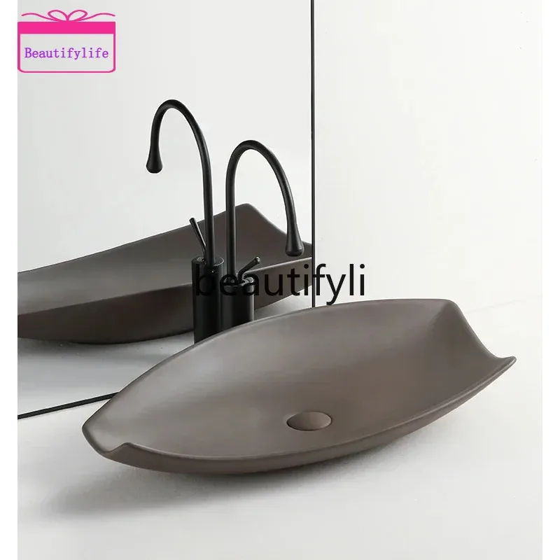 

YL Hotel large creative bathroom washbasin table basin Nordic ceramic balcony basin washbasin wash basin household