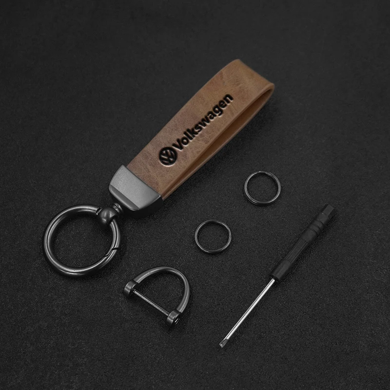 Leather Key Chain Rings Luxury Car Keychain For VW Volkswagen Polo Touran Jetta Golf 4 5 6 Polo Passat B5 B7 T5 Touareg Tiguan view 4