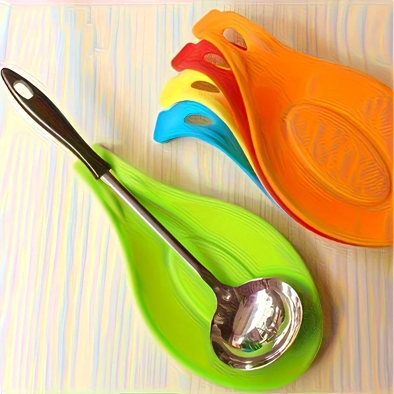 1PC Random color silicone spatula rack/spoon rack - heat-resistant spoon and spoon storage rack, stove spoon rack