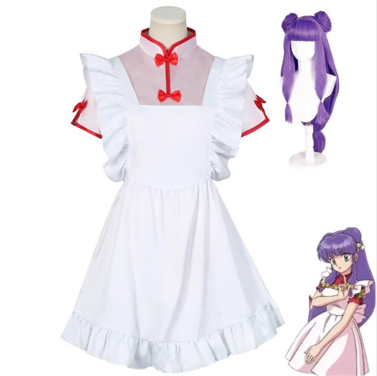 

Anime Ranma ½ Shampoo Cosplay Costume Wig Cheongsam Shampoo Apron Dress Set Women Girls Convention Event Christmas Cosplay suits