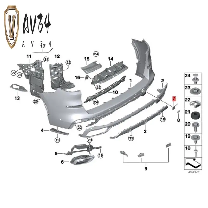 

AV34-1 Piece Car Rear Bumper Tow Hook Eye Cover 51128099126 Replacement Parts For BMW X5 G05 2019 2020 2021 Trailer Towing Hook