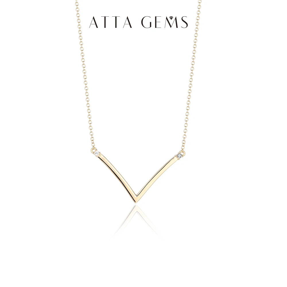 ATTAGEMS New in10k 14k 18k Gold Pendants Necklace For Women Moissanite Pass Diamond Tested  Pendant For Wedding Gift