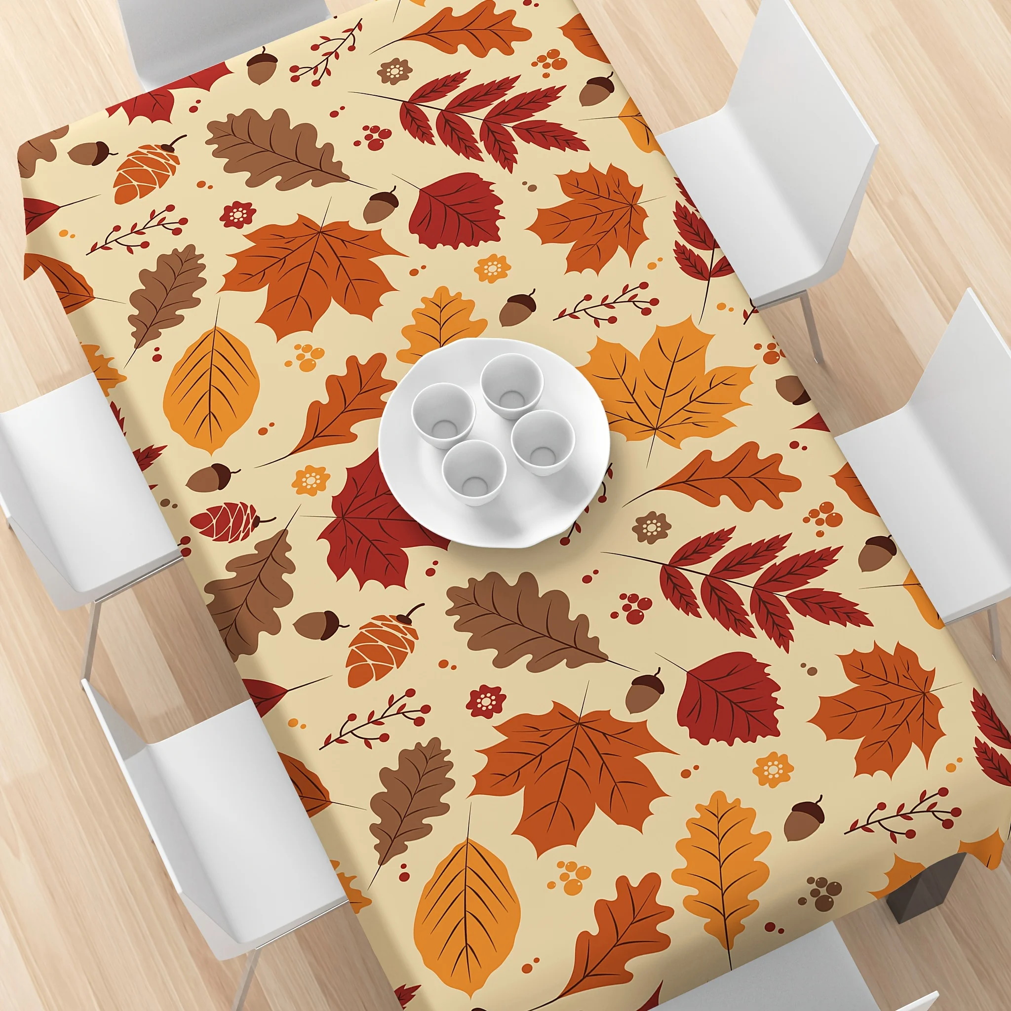 One autumn Thanksgiving maple leaf printed tablecloth - durable polyester rectangular tablecloth