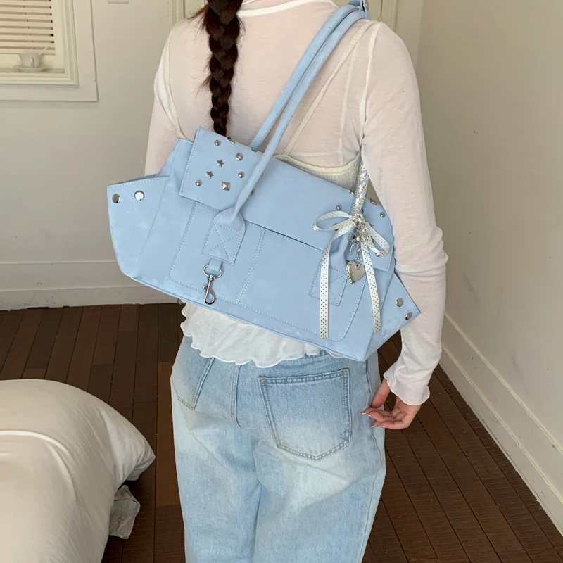 Damen PU-Leder Nieten-Stern-Handtasche: Süße, coole Nischen-Ästhetik für den Alltag – Umhängetasche und Shopper 2026 – Neue Handtaschen und Geldbörsen – Detail 5