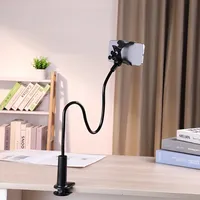 138cm Flexible Cell Phone Clip on Stand Holder with Grip Long Arm Gooseneck Lazy Bracket Mount Clamp for Phones
