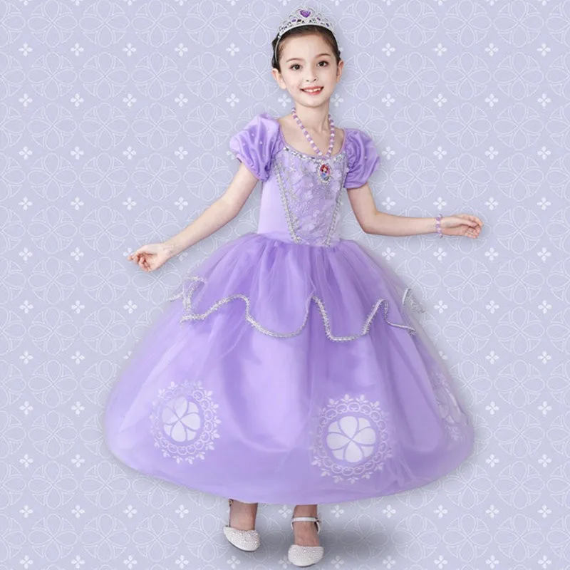 

Halloween Children's Costume Snow White Princess Sofia Dress Girls Summer Dress Fairy Tale Princess Outfit Ethnic Stage Costume