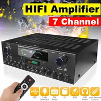 NEW SUNBUCK  bluetooth 7 Channel Audio Power Amplifier  AV Amp Speaker with Remote Control Support FM USB SD Cards