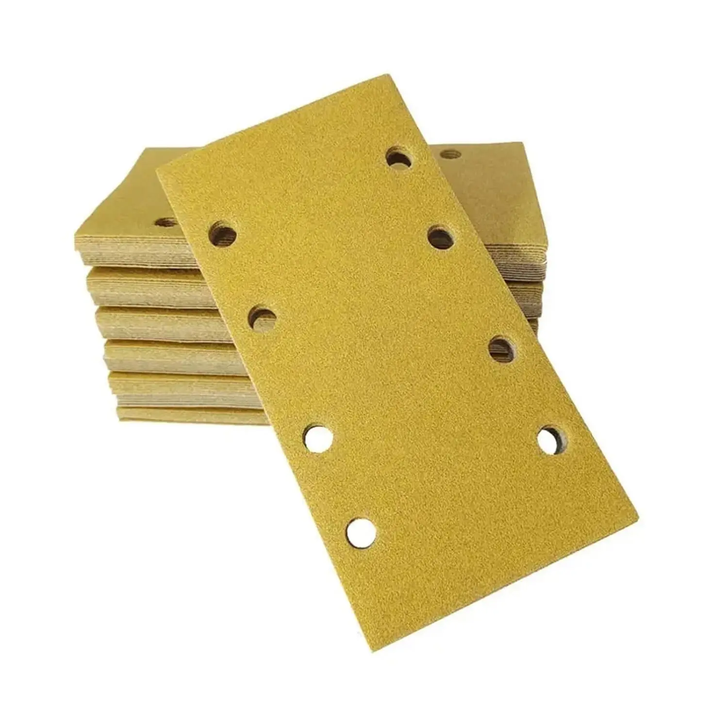 

100pcs Rectangular Sandpaper 95/180mm 8-Hole Self-Adhesive Flocking Back Velvet Sander Sanding Putty Sandpaper