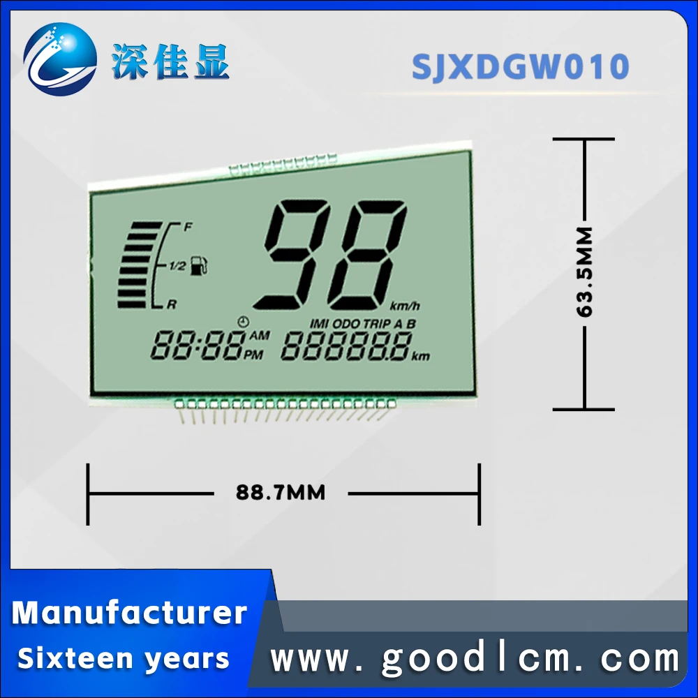 Segmento personalizzato GW010 display lcd prezzo economico HTN positivo display a segmenti 4.5v schermo lcd 7 display lcd a segmenti monocromatici