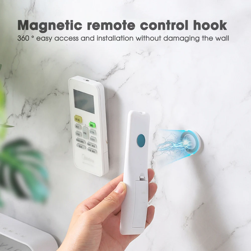 1/4 Pairs Wall Mount Magnetic Hooks Remote Control Holder Router Sockets Magnet Hooks Keys Anti-Lost Holder Home Office Storage