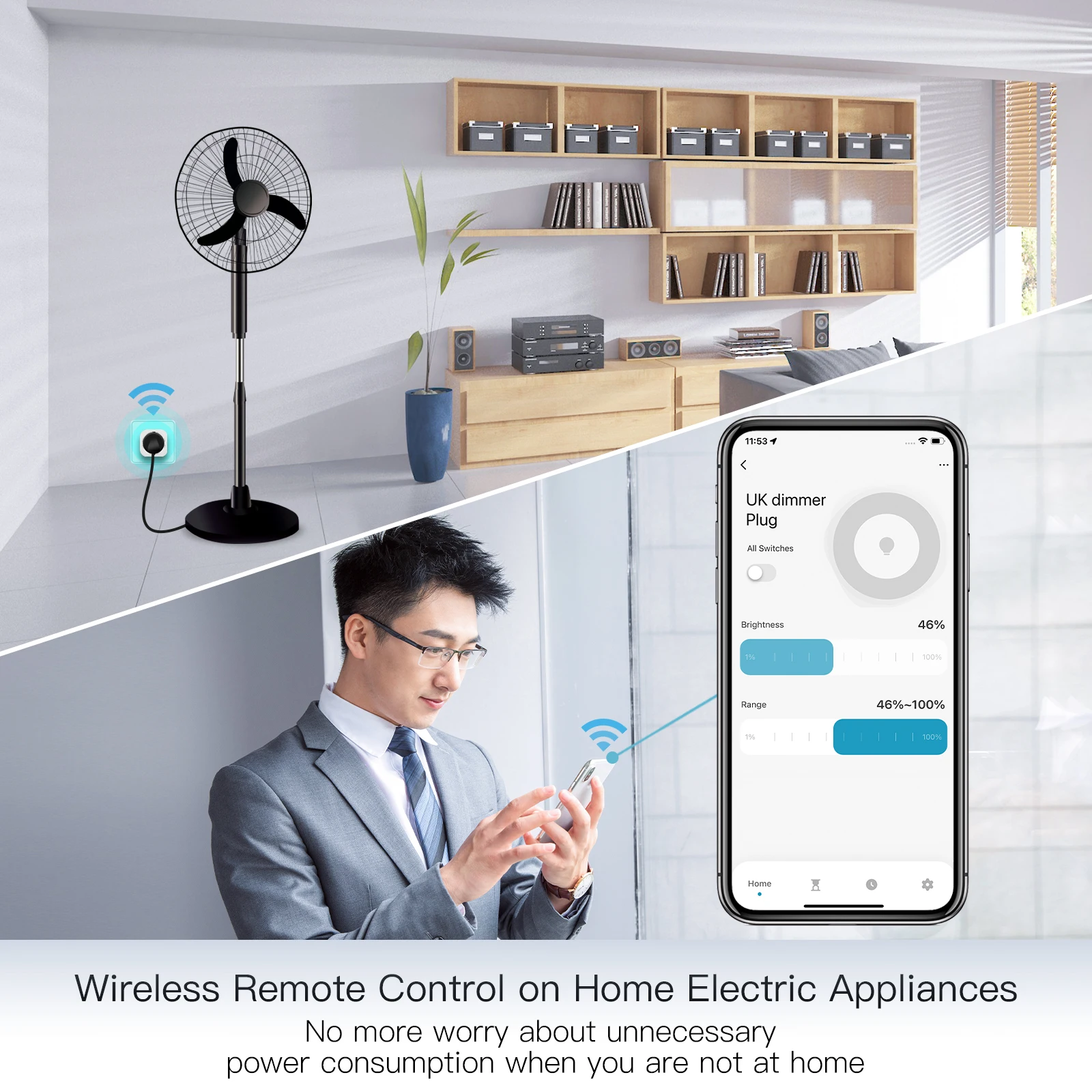 MOES WiFi Smart Power Socket Plug Brightness Adjust Timer For Tuya Smart Life App,Alexa Google Voice Control EU/UK/US