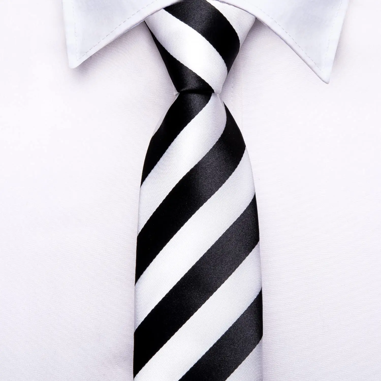 Striped Black White 2023 Silk Elegent Tie For Child 120CM Long 6CM Wide Luxury Designer Children Necktie Handky Fashion Hi-Tie