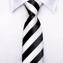 Listrado Preto Branco 2023 Seda Elegent Tie Para Criança 120CM Longo 6CM Largo Designer de Luxo Crianças Gravata Handky Moda Hi-Tie