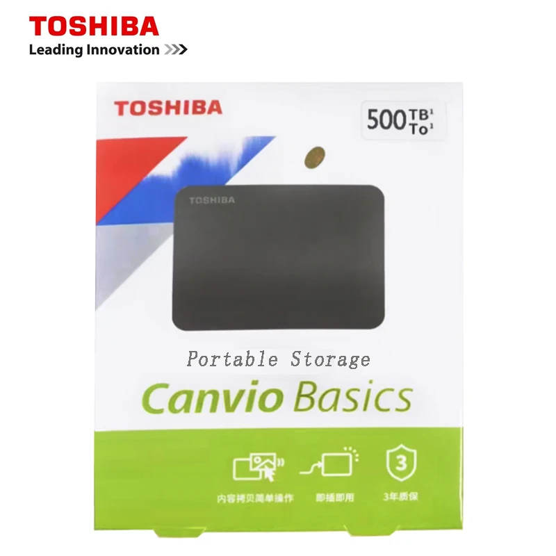 Toshiba External Hard Drive Enclosure, Portable Hard Drive, USB 3.0, 500GB, 2.5 Inches