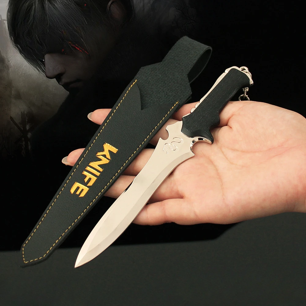 18CM Resident Evil Leon Scott Kennedy Weapon Combat Tactical Knife Game Periphery Full Metal Model Collectible Ornaments Boy Toy