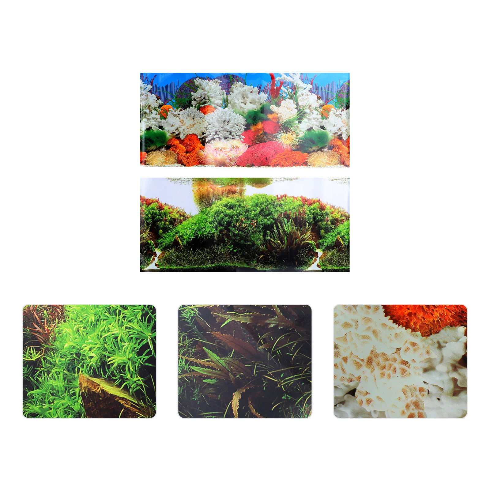 2 Sheets Double Sided 3d Fish Tank Stickers Aquarium Background Decoration Film Paper Decorative Decal Ornaments