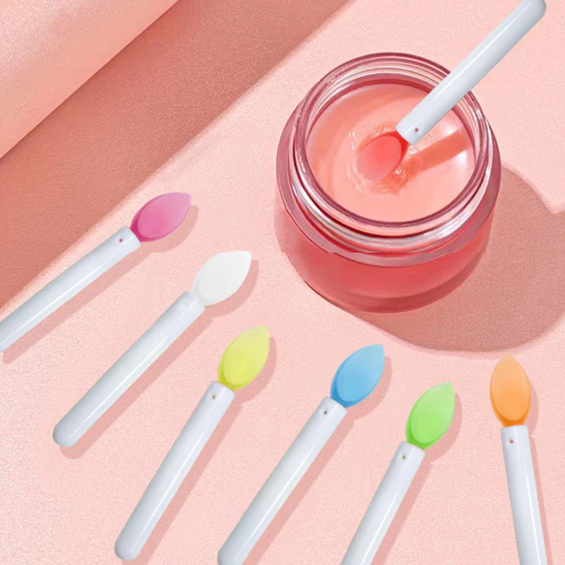 5Pcs Soft Silicone Lipstick Brush Lip Stick Applicator Portable Clean Microbrush Lipgloss Beauty Tool