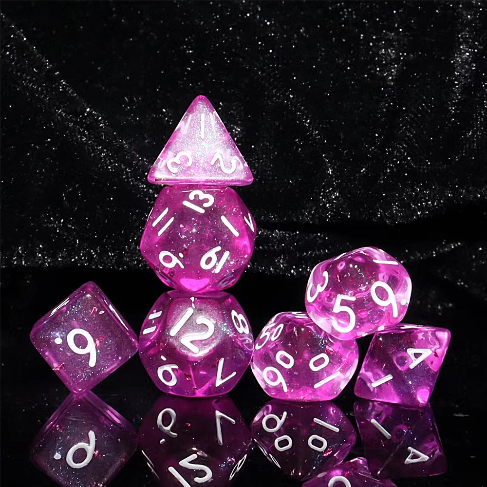 

7 Piece Polysided Dice Set Tabletop Board Game Suitable for Bars Clubs Party Multiplayer Casual Games for the Family