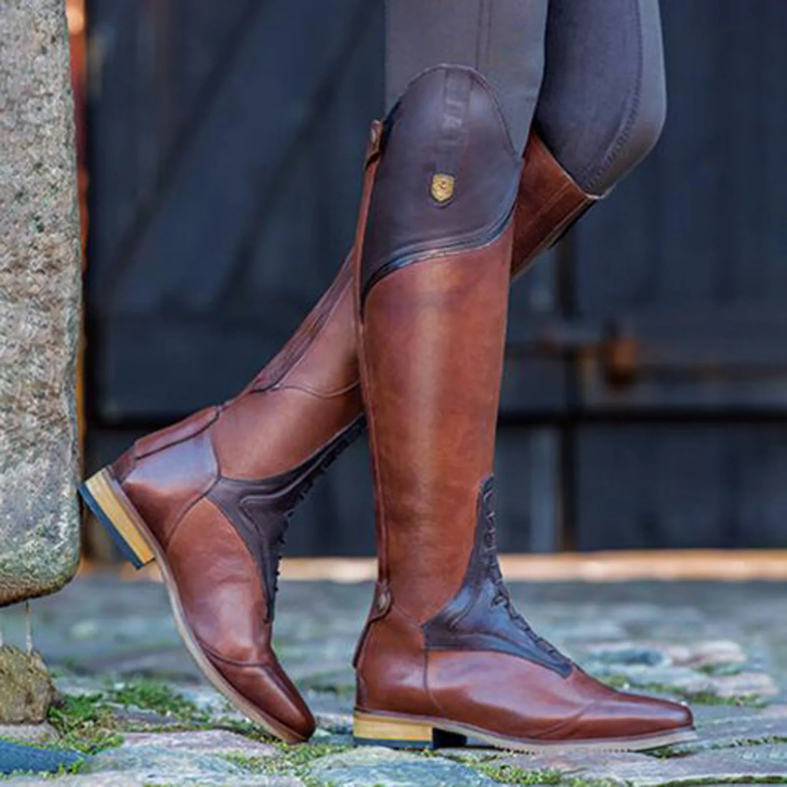 أحذية الفروسية جلد طبيعي احترافي لركوب الخيل والتدريب الرياضي أحذية فارس عالية الجودة مقاومة للاهتراء